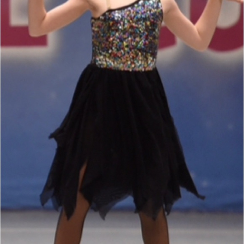 Multicolor Sequin Kids Dance Costume